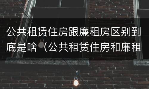 公共租赁住房跟廉租房区别到底是啥（公共租赁住房和廉租住房并轨运行）