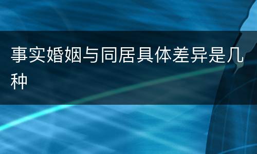 事实婚姻与同居具体差异是几种
