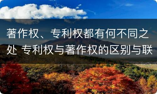 著作权、专利权都有何不同之处 专利权与著作权的区别与联系