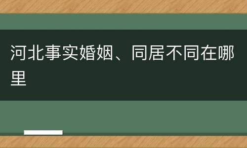 河北事实婚姻、同居不同在哪里