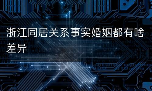 浙江同居关系事实婚姻都有啥差异