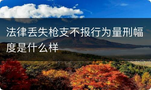 法律丢失枪支不报行为量刑幅度是什么样