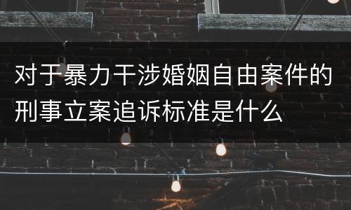 对于暴力干涉婚姻自由案件的刑事立案追诉标准是什么
