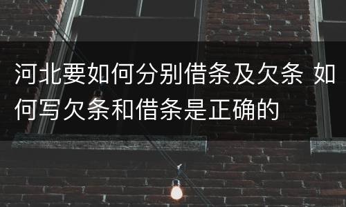 河北要如何分别借条及欠条 如何写欠条和借条是正确的