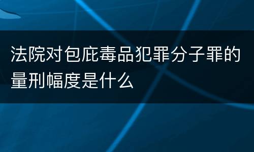 法院对包庇毒品犯罪分子罪的量刑幅度是什么