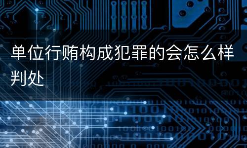 单位行贿构成犯罪的会怎么样判处