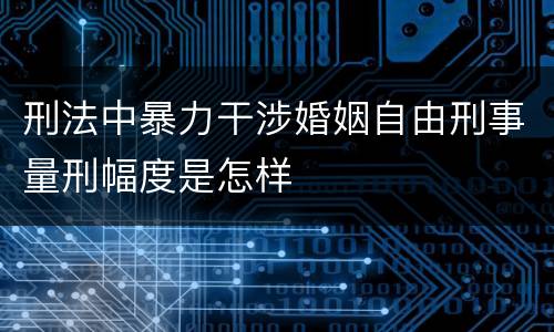 刑法中暴力干涉婚姻自由刑事量刑幅度是怎样