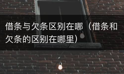 借条与欠条区别在哪（借条和欠条的区别在哪里）