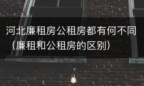 河北廉租房公租房都有何不同（廉租和公租房的区别）