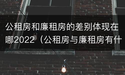 公租房和廉租房的差别体现在哪2022（公租房与廉租房有什么不同）