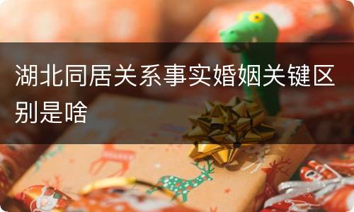 湖北同居关系事实婚姻关键区别是啥