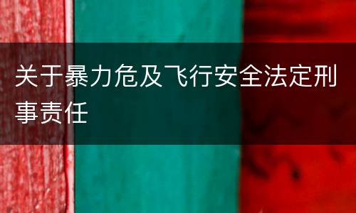 关于暴力危及飞行安全法定刑事责任