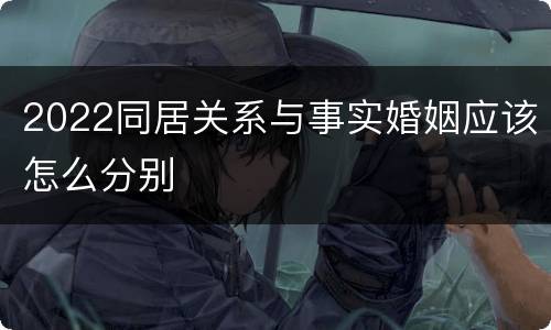 2022同居关系与事实婚姻应该怎么分别