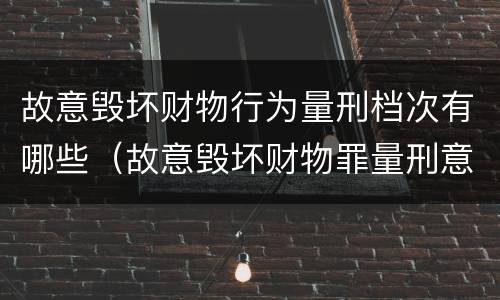 故意毁坏财物行为量刑档次有哪些（故意毁坏财物罪量刑意见）