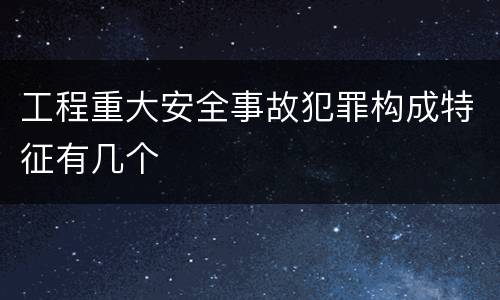 工程重大安全事故犯罪构成特征有几个