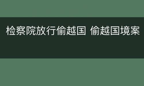 检察院放行偷越国 偷越国境案