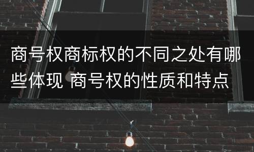 商号权商标权的不同之处有哪些体现 商号权的性质和特点