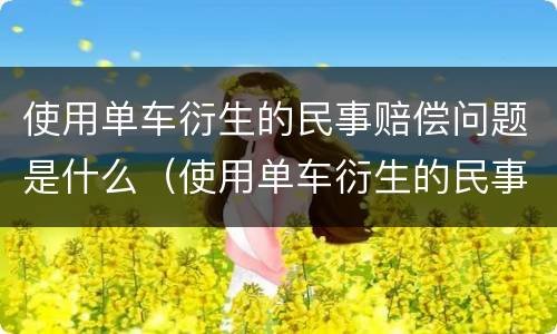 使用单车衍生的民事赔偿问题是什么（使用单车衍生的民事赔偿问题是什么意思）