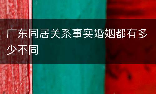 广东同居关系事实婚姻都有多少不同