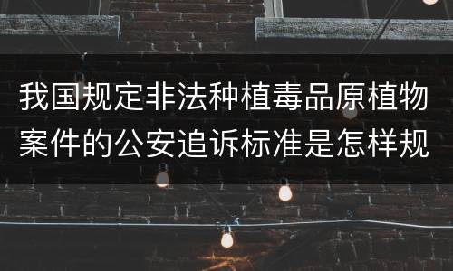 我国规定非法种植毒品原植物案件的公安追诉标准是怎样规定