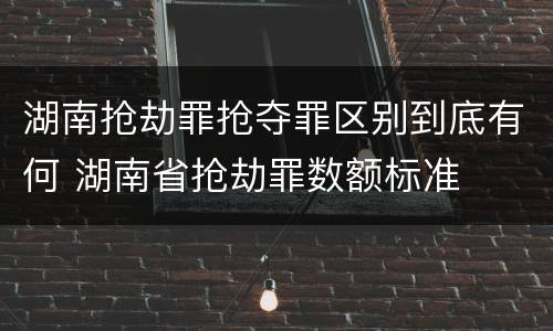 湖南抢劫罪抢夺罪区别到底有何 湖南省抢劫罪数额标准