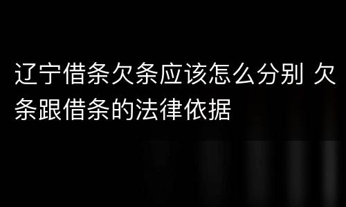 辽宁借条欠条应该怎么分别 欠条跟借条的法律依据