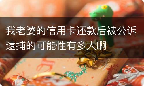 我老婆的信用卡还款后被公诉逮捕的可能性有多大啊