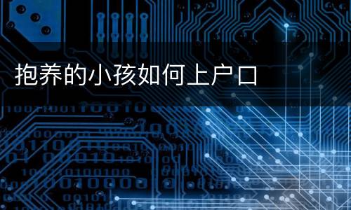 抱养的小孩如何上户口