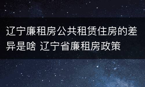 辽宁廉租房公共租赁住房的差异是啥 辽宁省廉租房政策
