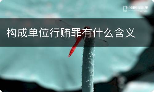 构成单位行贿罪有什么含义