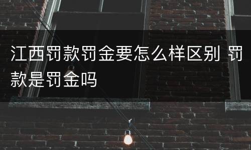 江西罚款罚金要怎么样区别 罚款是罚金吗