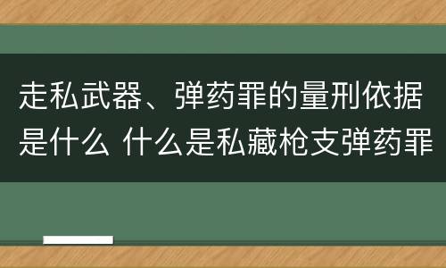 走私武器、弹药罪的量刑依据是什么 什么是私藏枪支弹药罪