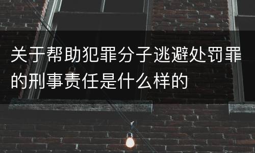 关于帮助犯罪分子逃避处罚罪的刑事责任是什么样的
