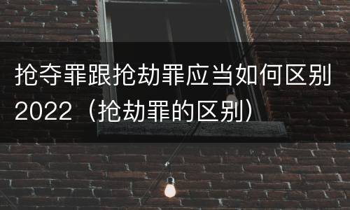 抢夺罪跟抢劫罪应当如何区别2022（抢劫罪的区别）