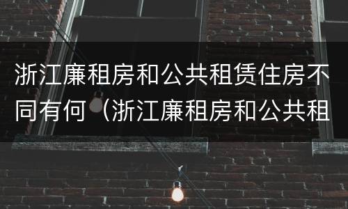 浙江廉租房和公共租赁住房不同有何（浙江廉租房和公共租赁住房不同有何影响）