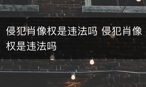 侵犯肖像权是违法吗 侵犯肖像权是违法吗