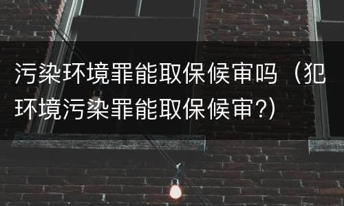 污染环境罪能取保候审吗（犯环境污染罪能取保候审?）