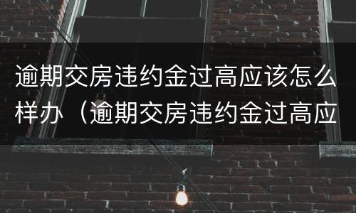 逾期交房违约金过高应该怎么样办（逾期交房违约金过高应该怎么样办理）