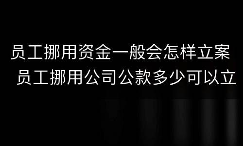员工挪用资金一般会怎样立案 员工挪用公司公款多少可以立案