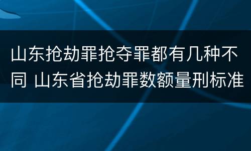 山东抢劫罪抢夺罪都有几种不同 山东省抢劫罪数额量刑标准