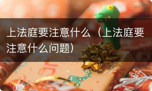 上法庭要注意什么（上法庭要注意什么问题）