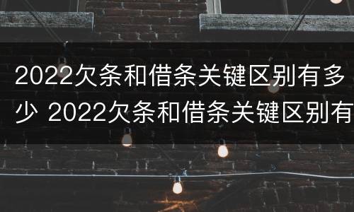 2022欠条和借条关键区别有多少 2022欠条和借条关键区别有多少种