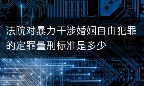 法院对暴力干涉婚姻自由犯罪的定罪量刑标准是多少