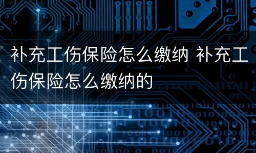补充工伤保险怎么缴纳 补充工伤保险怎么缴纳的