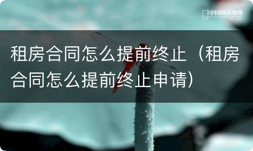 租房合同怎么提前终止（租房合同怎么提前终止申请）