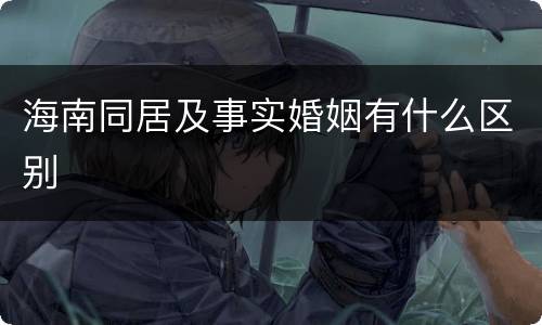 海南同居及事实婚姻有什么区别