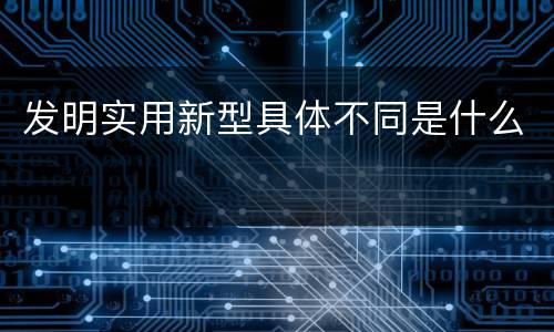 发明实用新型具体不同是什么
