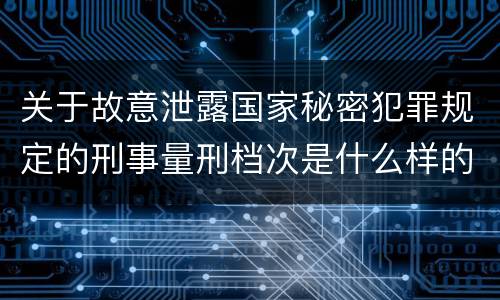 关于故意泄露国家秘密犯罪规定的刑事量刑档次是什么样的