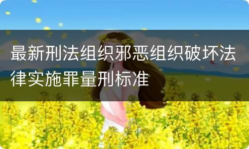 最新刑法组织邪恶组织破坏法律实施罪量刑标准