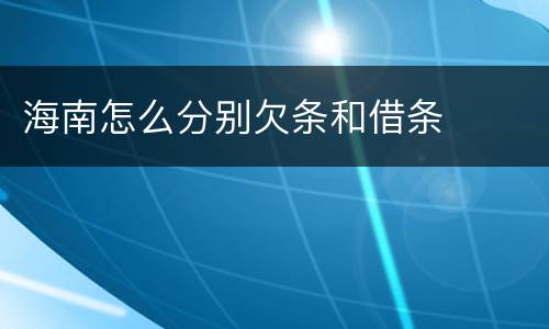 海南怎么分别欠条和借条